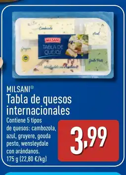ALDI MILSANI Tabla de quesos internacionales oferta