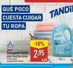 ALDI TANDIL Detergente líquido azul mediterráneo oferta