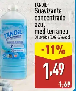 ALDI TANDIL Suavizante concentrado azul mediterráneo oferta