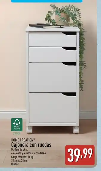 ALDI HOME CREATION Cajonera con ruedas oferta
