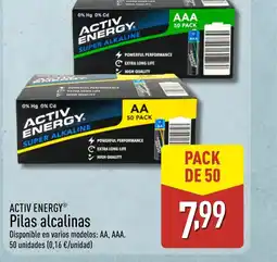 ALDI ACTIV ENERGY Pilas alcalinas oferta