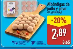 ALDI Albóndigas de pollo y pavo oferta