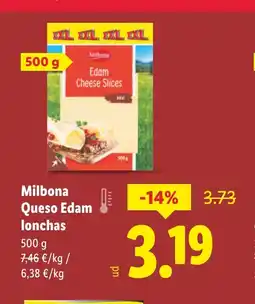 Lidl MILBONA Queso Edam lonchas oferta