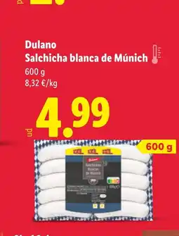 Lidl DULANO Salchicha blanca de Múnich oferta