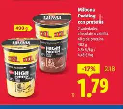 Lidl MILBONA Pudding con proteina oferta