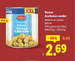 Lidl BARESA Aceitunas verdes oferta