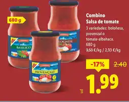 Lidl COMBINO Salsa de tomate oferta