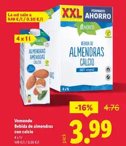 Lidl VEMONDO Bebida de almendras con calcio oferta