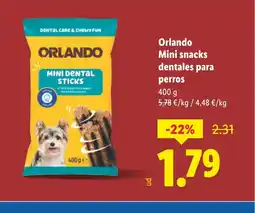 Lidl ORLANDO Mini snacks dentales para perros oferta