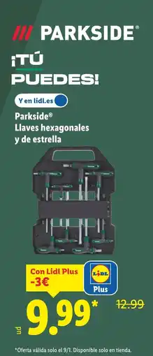 Lidl PARKSIDE Llaves hexagonales y de estrella oferta