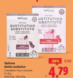 Lidl OPTISANA Batido sustitutivo oferta