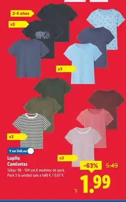 Lidl LUPILU Camisetas oferta