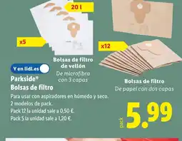 Lidl PARKSIDE Bolsas de filtro oferta