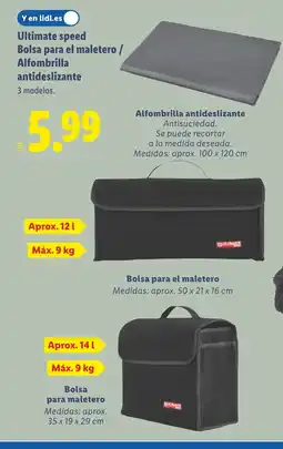 Lidl ULTIMATE SPEED Bolsa para el maletero Alfombrilla antideslizante oferta