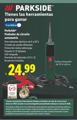 Lidl PARKSIDE Probador de circuito automotriz oferta