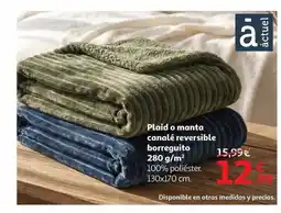 Alcampo Plaid o manta canalé reversible oferta