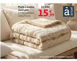 Alcampo Plaid o manta símil piel oferta