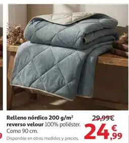 Alcampo Relleno nórdico reverso velour oferta