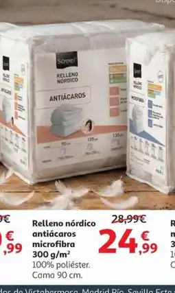 Alcampo Relleno nórdico antiácaros microfibra oferta
