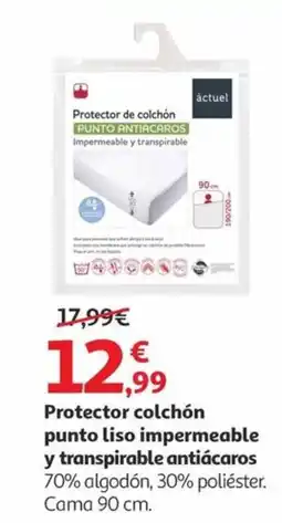 Alcampo Protector colchón punto liso impermeable y transpirable antiácaros oferta