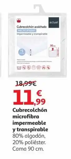 Alcampo Cubrecolchón microfibra impermeable y transpirable oferta