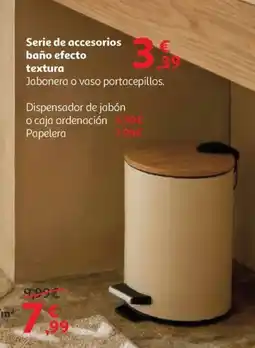 Alcampo Serie de accesorios baño efecto textura oferta