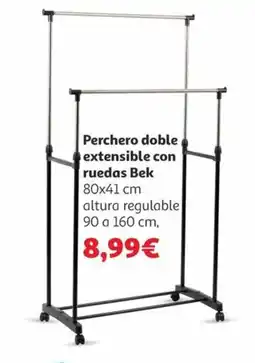 Alcampo Perchero doble extensible con ruedas Bek oferta
