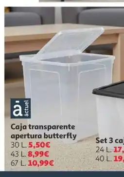 Alcampo Caja transparente apertura butterfly oferta