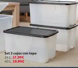 Alcampo Set 3 cajas con tapa oferta