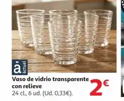 Alcampo Vaso de vidrio transparente con relieve oferta