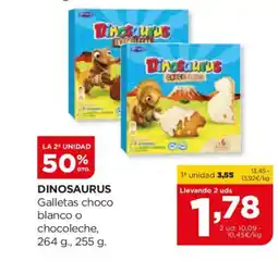 Alimerka DINOSAURUS Galletas choco blanco o chocoleche oferta