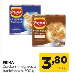 Alimerka PRIMA Crackers integrales o tradicionales oferta