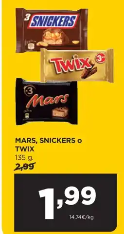 Alimerka MARS, SNICKERS O TWIX oferta