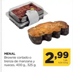 Alimerka MENAL Brownie cortado o trenza de manzana y nueces oferta
