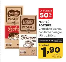 Alimerka NESTLÉ POSTRES Chocolate blanco, con leche o negro oferta