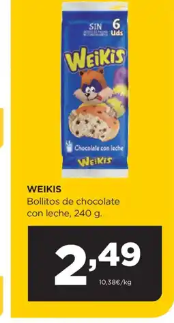 Alimerka WEIKIS Bollitos de chocolate con leche oferta