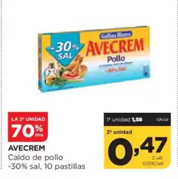 Alimerka AVECREM Caldo de pollo -30% sal, 10 pastillas oferta