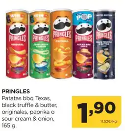 Alimerka PRINGLES Patatas bbq Texas, black truffle & butter, originales, paprika o sour cream & onion oferta