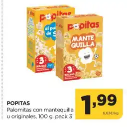 Alimerka POPITAS Palomitas con mantequilla u originales oferta