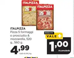 Alimerka ITALPIZZA Pizza 5 formaggi o prosciutto & mozzarella oferta