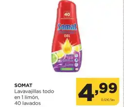 Alimerka SOMAT Lavavajillas todo en 1 limón, 40 lavados oferta