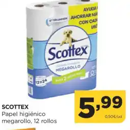 Alimerka SCOTTEX Papel higiénico megarollo, 12 rollos oferta