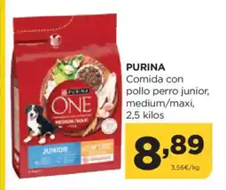 Alimerka PURINA Comida con pollo perro junior medium/maxi, oferta