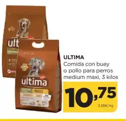 Alimerka ULTIMA Comida con buey o pollo para perros medium maxi oferta
