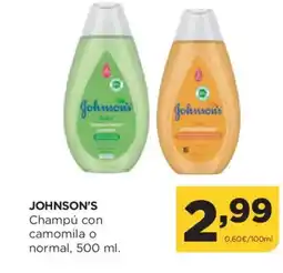 Alimerka JOHNSON'S Champú con camomila o normal oferta
