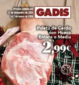 Gadis Paleta de Cerdo con Hueso Entera o Media oferta