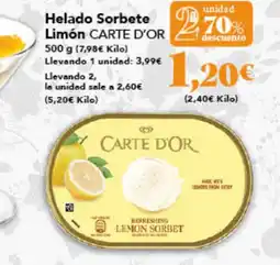 Gadis CARTE D'OR Helado Sorbete Limón oferta