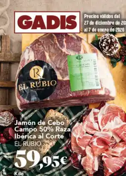 Gadis EL RUBIO Jamón de Cebo Campo 50% Raza Ibérica al Corte oferta
