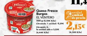 Gadis EL VENTERO Queso Fresco Burgos oferta