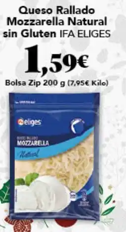 Gadis IFA ELIGES Queso Rallado Mozzarella Natural sin Gluten oferta
